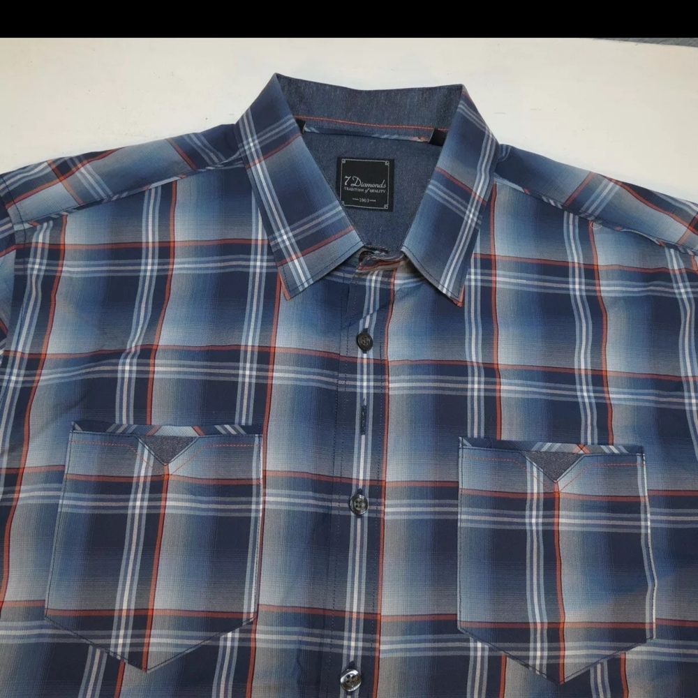 Men's Blue Plaid Shirt